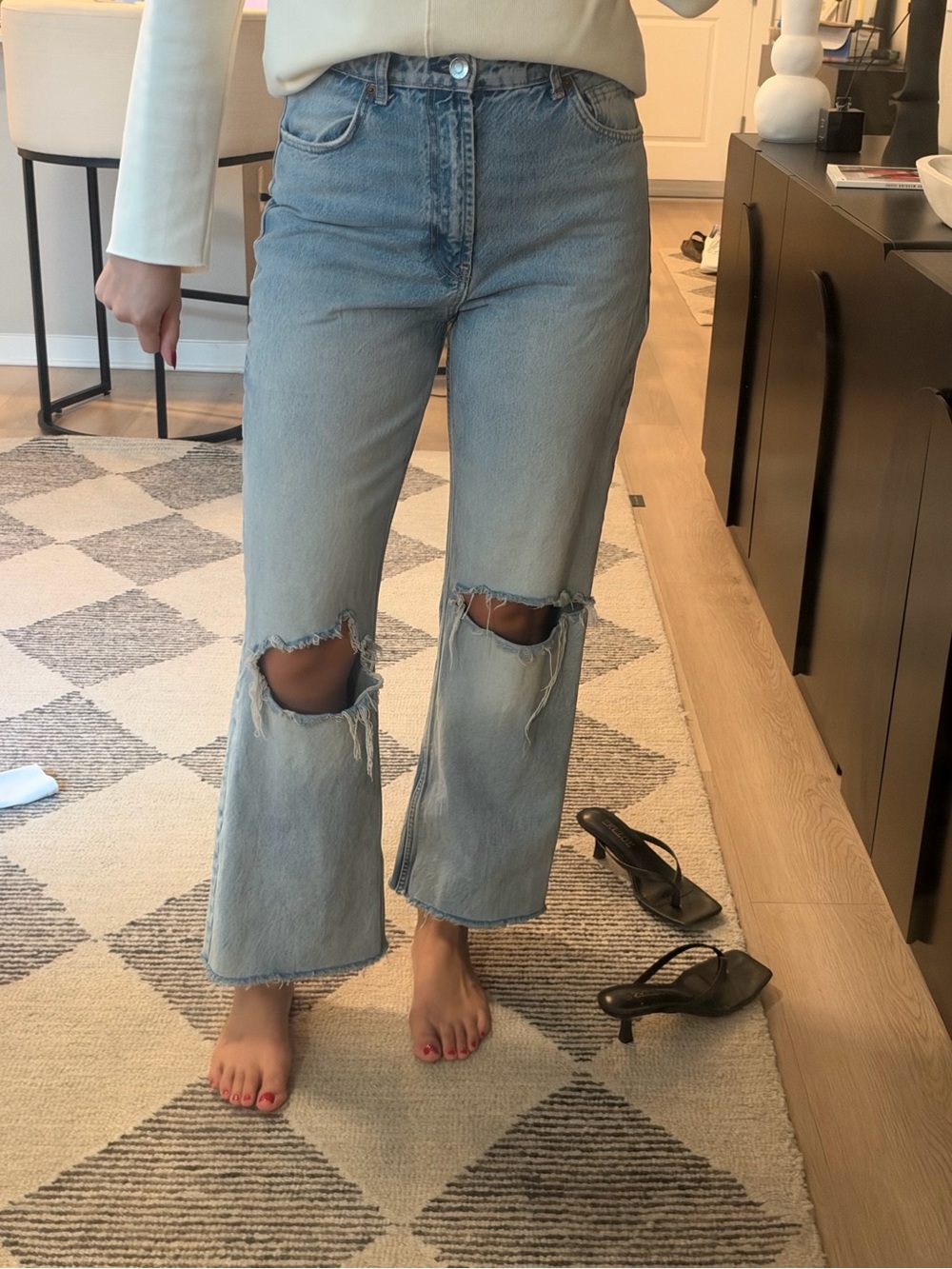 Zara high rise wide leg jeans